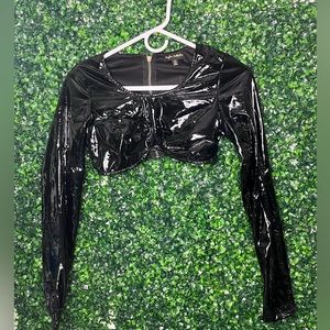 latex crop top
